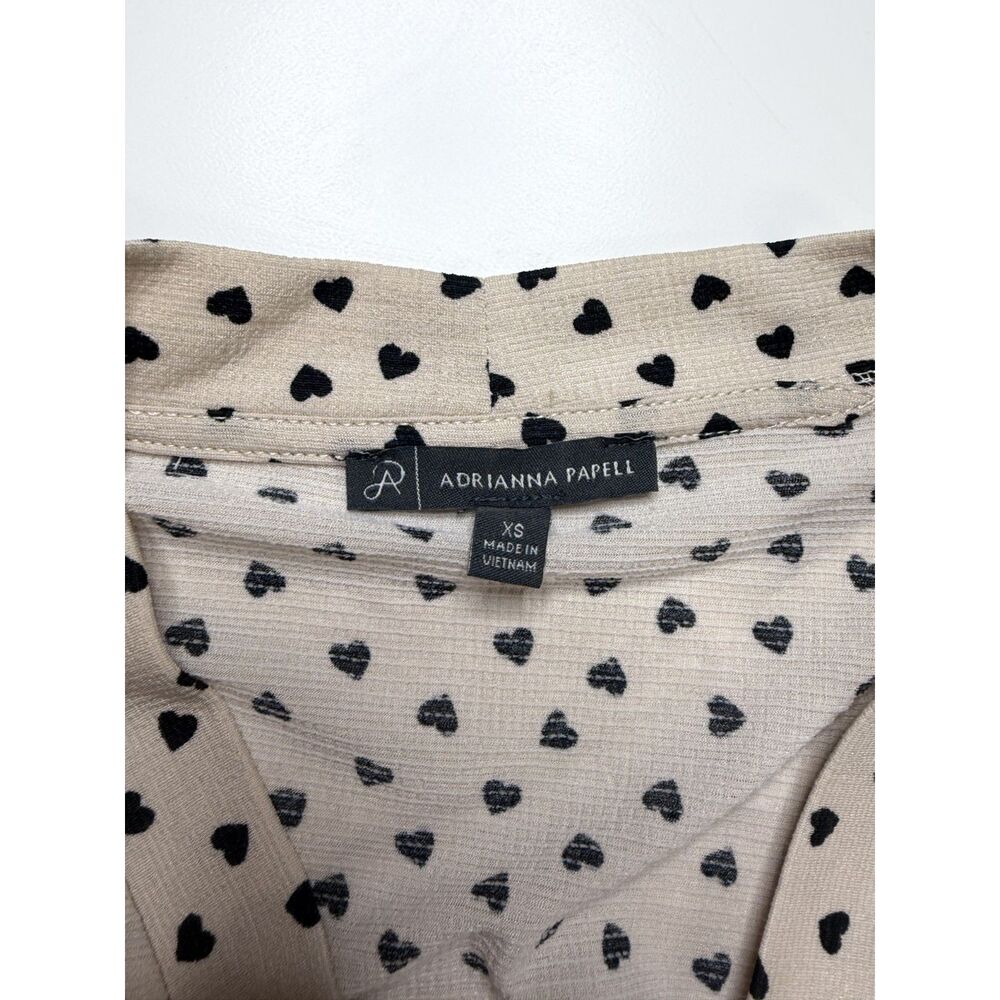 Adrianna Papell Heart Polka Dots Blouse Women's XS. - Picture 3 of 4